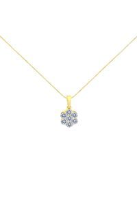 1.00 Cttw Brilliant Round-Cut Diamond 7 Stone Floral Cluster Necklace